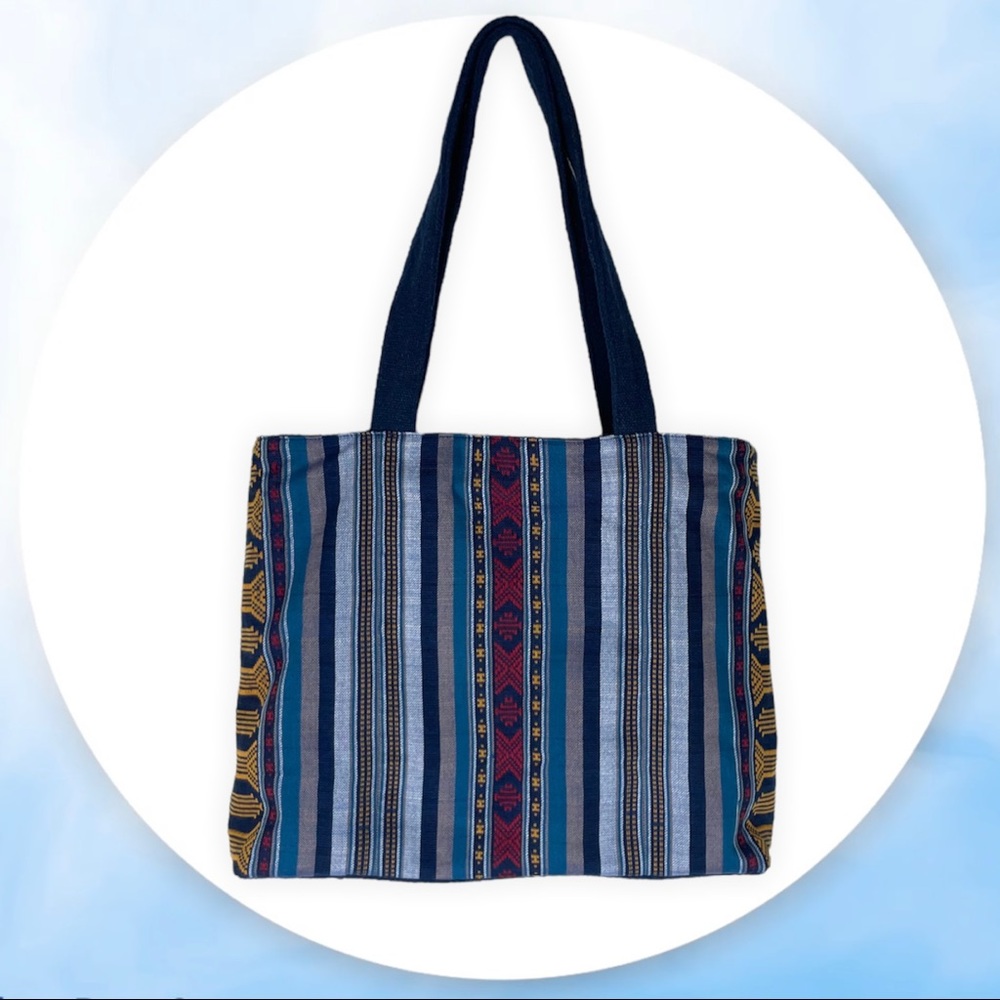 Patterned Jacquard Print Tote Bag Woven Blanket Bag